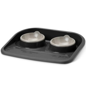 Savic Butler двойная миска на подставке, чёрная