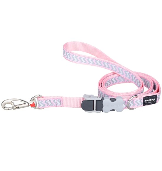 Multifunktsionaalne koera jalutusrihm SuperLead, helkurmustriga roosa, Reflective Ziggy (Red Dingo)
