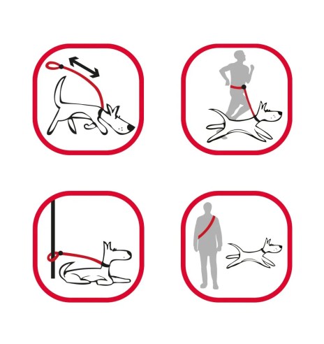 Многофункциональный поводок для собак, красный...