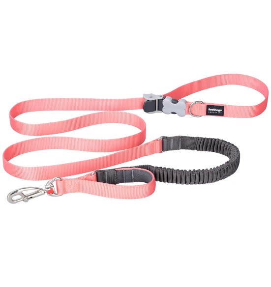 Koera jalutusrihm multifunktsionaalne, anti-shock Running SuperLead, erk virsikuroosa (Red Dingo)