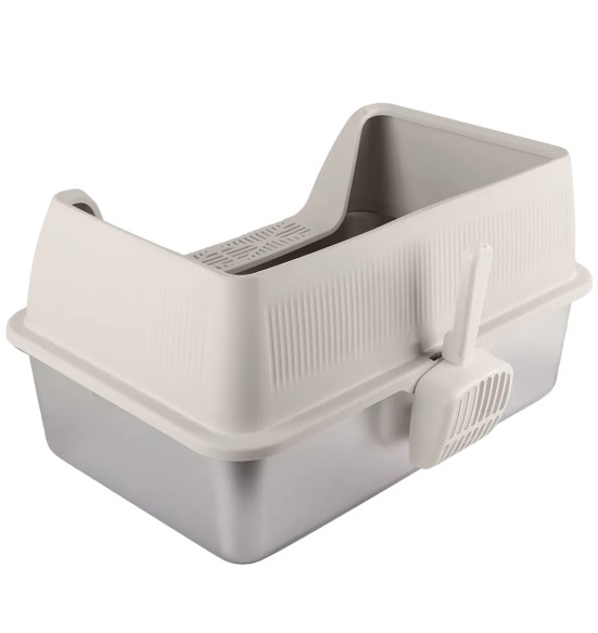 Roostevabast terasest kassi liivakasti komplekt, kõrge plastist ääris, beež (AFP - Go Fresh)