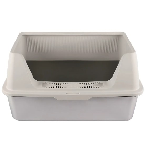 Roostevabast terasest kassi liivakasti komplekt, kõrge plastist ääris, beež (AFP - Go Fresh)