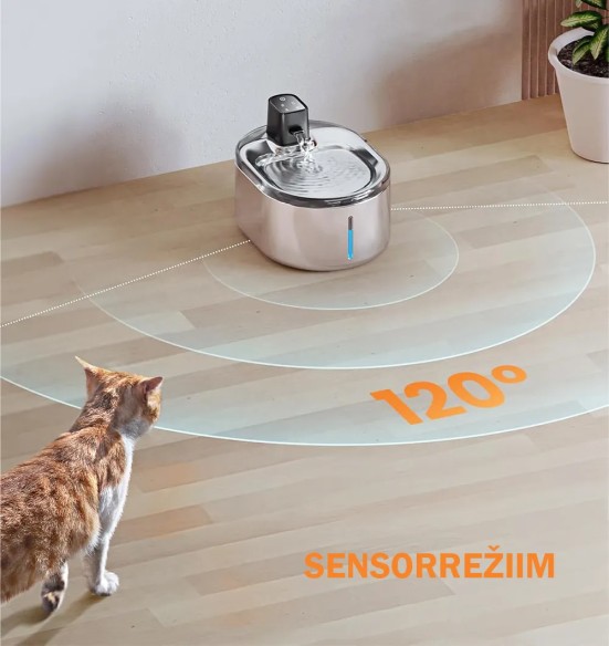 Joogipurskkaev lemmikloomale, roostevaba, akutoitega, 7,5 liitrit, Pura Flow Faucet Pet Fountain (AFP - Lifestyle 4 Pets)