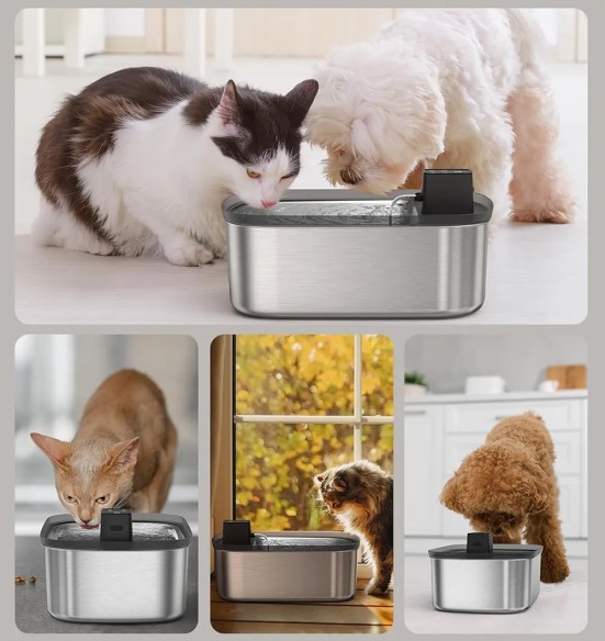 Joogipurskkaev lemmikloomale, roostevaba, akutoitega, 7,5 liitrit, Pura Flow Faucet Pet Fountain (AFP - Lifestyle 4 Pets)