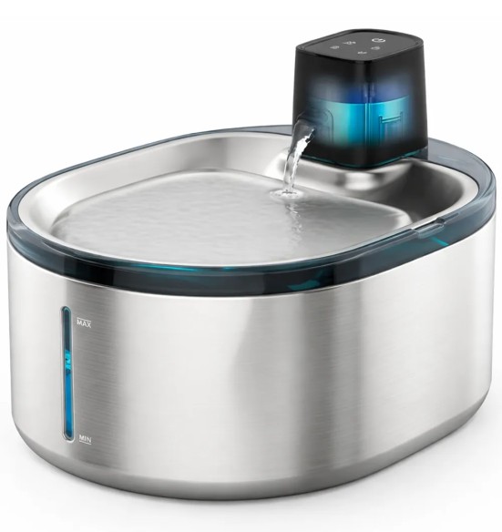 Joogipurskkaev lemmikloomale, roostevaba, akutoitega, 4 liitrit, Pura Flow Faucet Pet Fountain (AFP - Lifestyle 4 Pets)