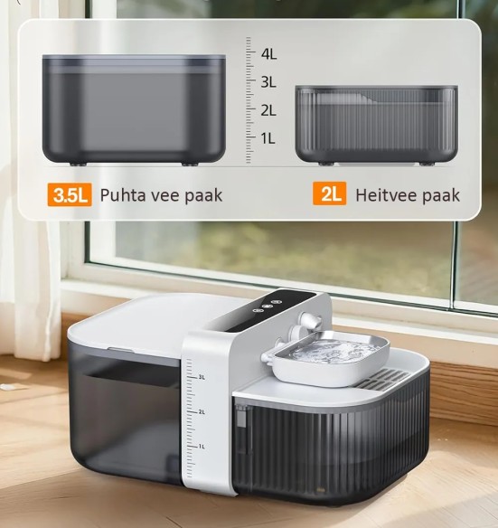 Värske vee joogiautomaat akutoitega, filtrivaba, 3,5 L (AFP - Lifestyle 4 Pets)