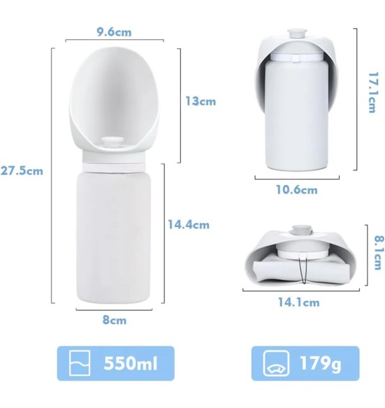 Koera joogipudel silikoonist, kokkupandav 550 ml (Pawise)