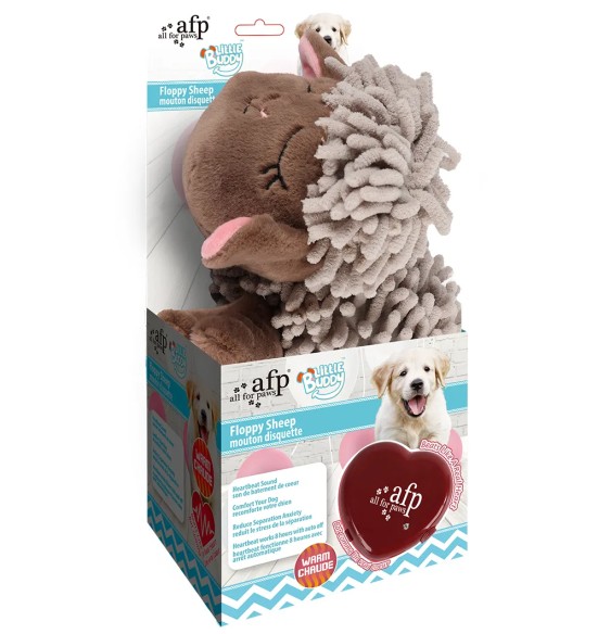 Игрушка-овечка для щенка с имитацией сердцебиения Floppy Sheep With Heartbeat (AFP - Little Buddy)