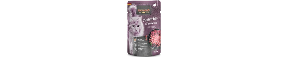 LEONARDO CLASSIC консервированный корм для кошек, крольчатина с клюквой, в пакетике Вec (нето)-85 g