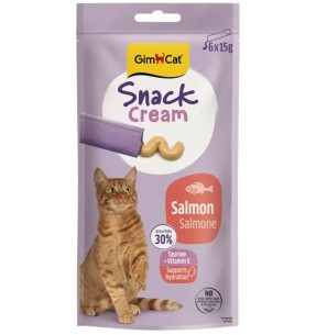 GimCat Snack Cream kreemjas maius kassile, tuuniga, 6 x 15 g kotikest–Maiused kassidele–GimCat–Valgekihv