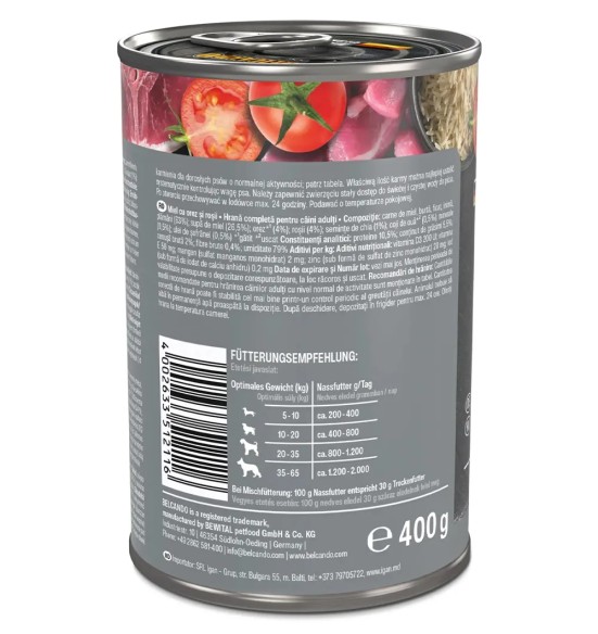 BELCANDO SUPER PREMIUM konserv koerale lambalihaga, monovalguline