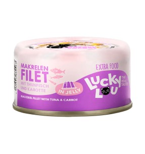 Lucky Lou Extra Food tuunikala filee puljongis, teraviljavaba kassieine kotikeses–Konservid kassidele–Lucky Lou Extra Food–Valgekihv