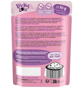 ShinyCat kassikonserv, tuun ja lõhe rohkes kalapuljongis, einekotikeses (GimCat)–Konservid kassidele–GimCat–Valgekihv 2