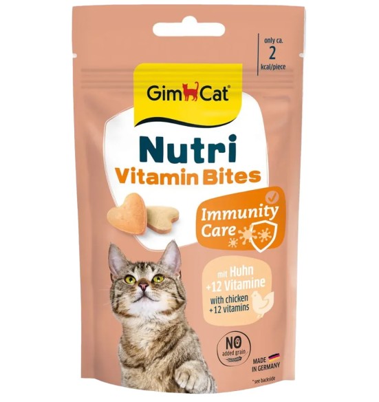 Nutri Vitamin Bites kanaliha ja 12 vitamiiniga maiused kassile immuunsuse toetamiseks (GimCat)