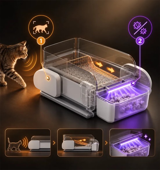 Умный лоток для кошек Smart Purr с автоматической очисткой (AFP – Go Fresh)