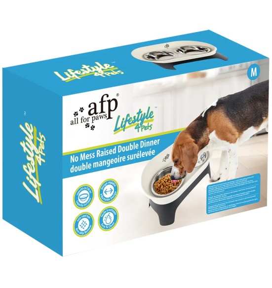 Kaheosalina kauss kõrge servaga, plastikust alusel (AFP - Lifestyle 4 Pets)