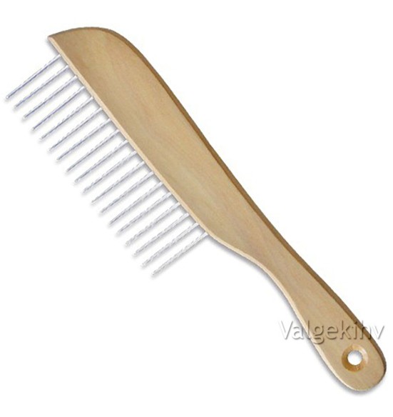Гребень с деревянной ручкой (Ideal Dog)