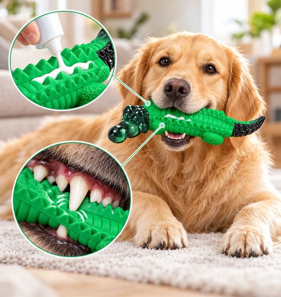 Närimismänguasi koerale Play-N-Chew Crocodile (Pawise)