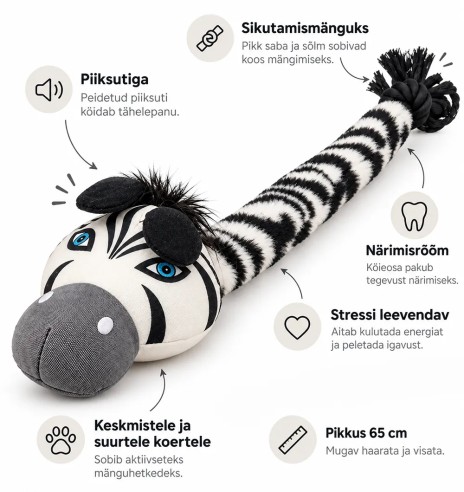 Игрушка для собаки Jungle Rope Stick Zebra...