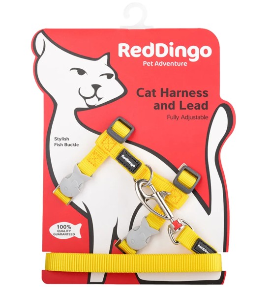 Шлейка и поводок для кошек, жёлтые, Classic Yellow (Red Dingo)