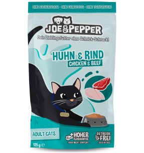 Joe & Pepper kassikonserv kanaliha ja tursaga, einekotikeses (Mac's)–Konservid kassidele–Joe & Pepper (Mac's)–Valgekihv