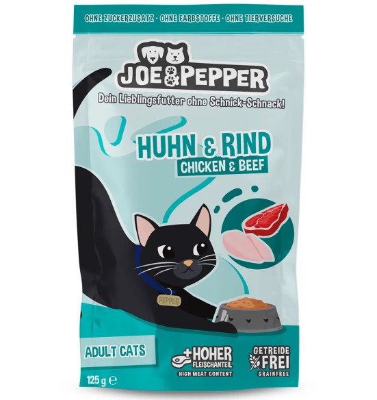 Консервы для кошек Joe & Pepper с курицей и говядиной, в пауче (Mac's)