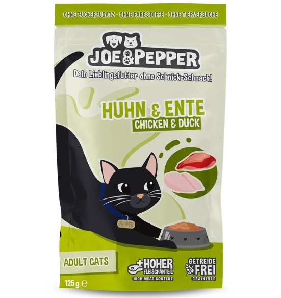 Joe & Pepper kassikonserv kana- ja pardilihaga, einekotikeses (Mac's)