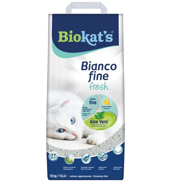 Kassiliiv Biokat's Bianco fine fresh, lõhnakaitse efekti ja aaloega 10 kg