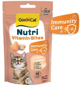 Nutri Taurine Bites juustu ja tauriiniga maiused kassile südame ja silmade tervise toetamiseks (GimCat )–Maiused kassidele–GimCat–Valgekihv