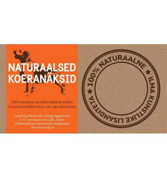 Veise peanahk, 15 cm - naturaalsed koeranäksid, kuivatatud koeramaius
