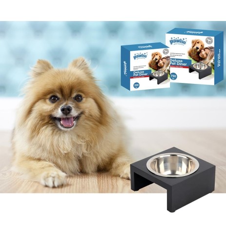 Kausid koerale, roostevabast terasest, puidust alusel, erinevates suurustes (Pawise)