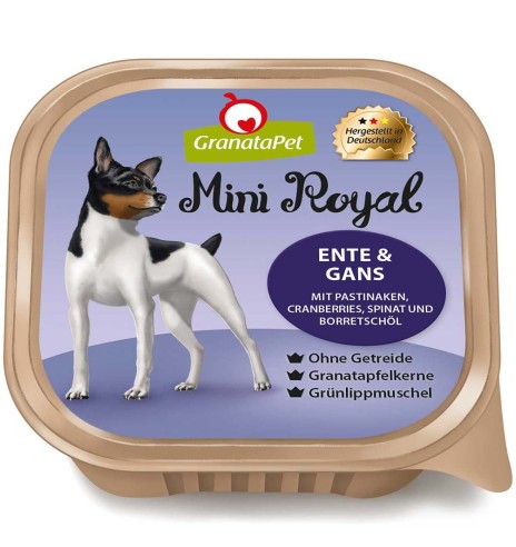 Mini Royal koeraeine kausike PARDI- ja HANELIHAGA, teraviljavaba koerakonserv (Granata Pet)