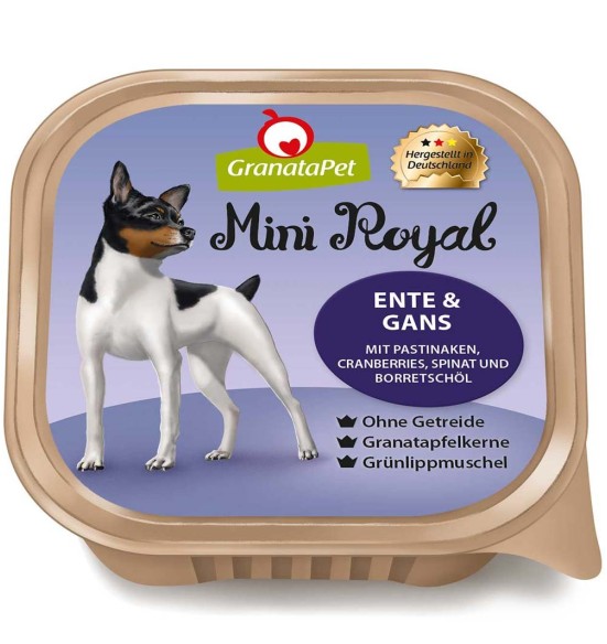 Mini Royal koeraeine kausike PARDI- ja HANELIHAGA, teraviljavaba koerakonserv (Granata Pet)