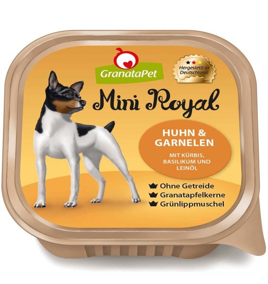 Mini Royal koeraeine kausike KANALIHA ja KREVETTIDEGA, teraviljavaba koerakonserv (Granata Pet)