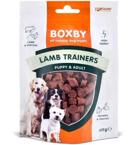 Naturaalne maius koerale Boxby Lamb Trainers, kanalihaga