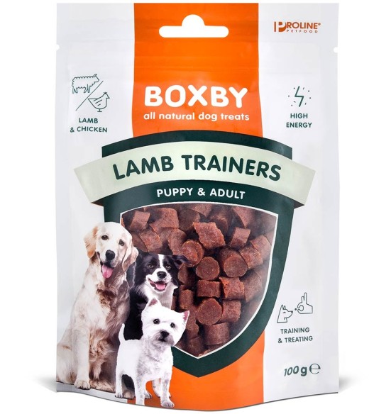 Naturaalne maius koerale Boxby Lamb Trainers, kanalihaga