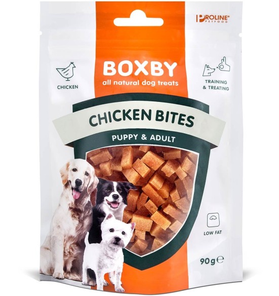 Naturaalne treeningmaius koerale Boxby Chicken Bites, kanalihaga