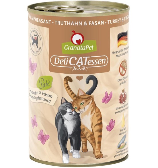 DeliCatEssen kalkuni- ja faasanilihaga konservtoit kassidele, teraviljavaba (Granata Pet)