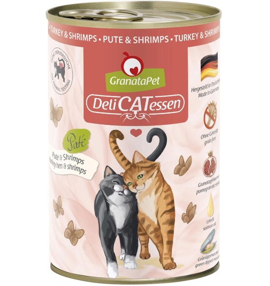 DeliCatEssen kalkuniliha ja krevettidega konservtoit kassidele, teraviljavaba (Granata Pet)