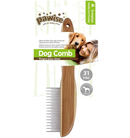 Гребень с деревянной ручкой (31 короткий и длинный зубец) (Pawise)