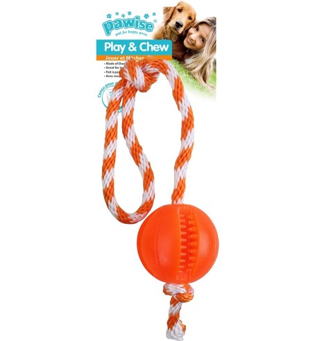 Mänguasi koerale, pall nööriga Play & Chew - Ball (Pawise)