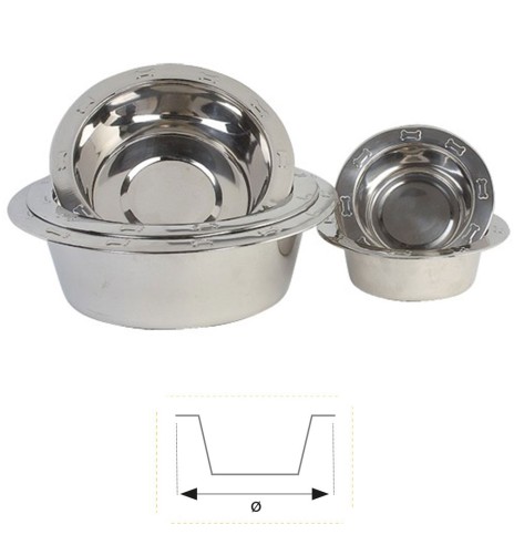 Миски из нержавеющей стали с изображением косточки и лапки, INOX, разных размеров