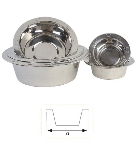 Миски из нержавеющей стали с изображением косточки и лапки, INOX, разных размеров