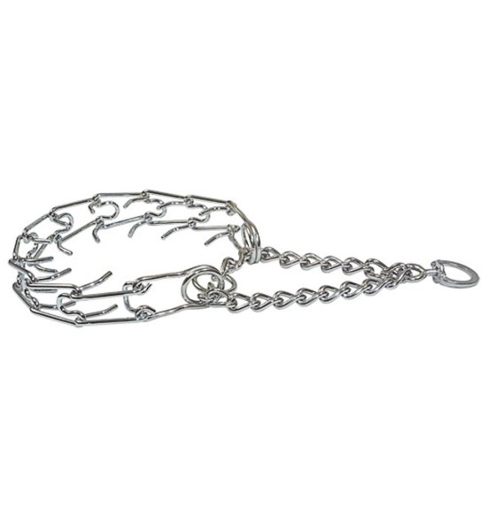 Ogakaelarihm koerale kroomitud terasest, poolpoov, 3–3.8 mm (Doogy)