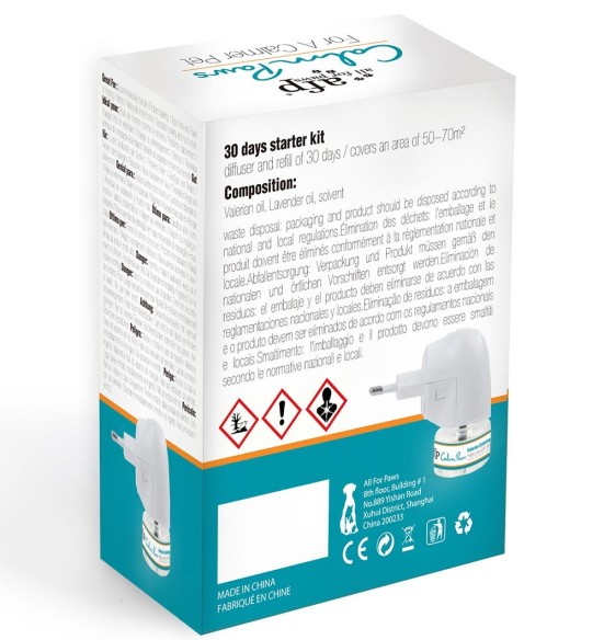 Aroomidifuuser kassile rahustava feromooniga Valerian Calming Diffuser Jasmin