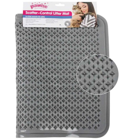 Matt kassi liivakasti ette, kummist, kärgstruktuuriga No-Mess Mat (Pawise)