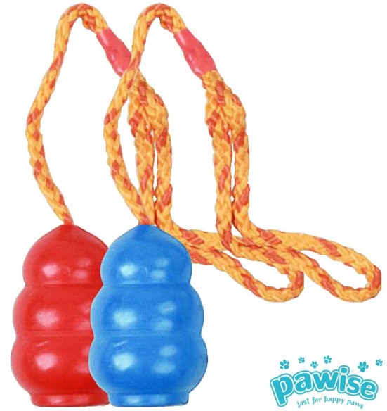 Mänguasi koerale SpringBall, nöörist käepidmega |oranž/sinine, Pawise (Pawise)