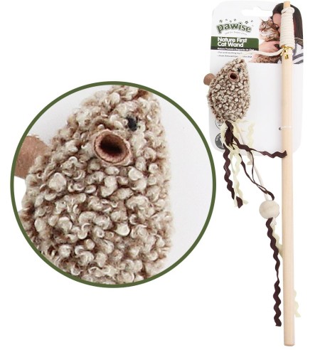 Mänguasi kassile ridvaga, hiir Nature First Cat Wand (Pawise)