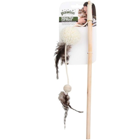 Mänguasi kassile ridvaga, pehme pall Nature First Cat Wand (Pawise)