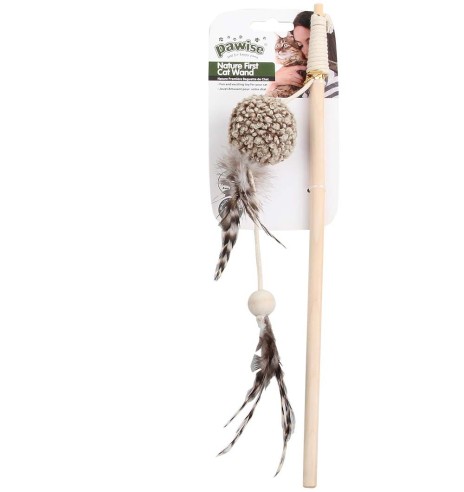 Mänguasi kassile ridvaga, pehme pall Nature First Cat Wand (Pawise)